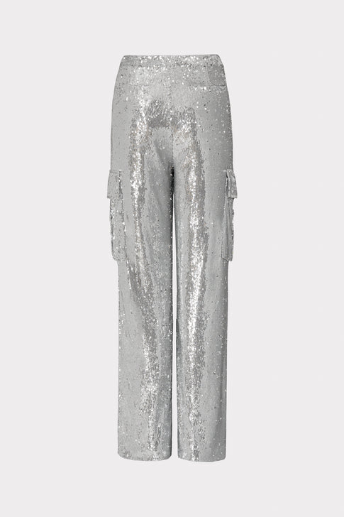 Saison Sequins Cargo Pants Silver Image 4 of 4