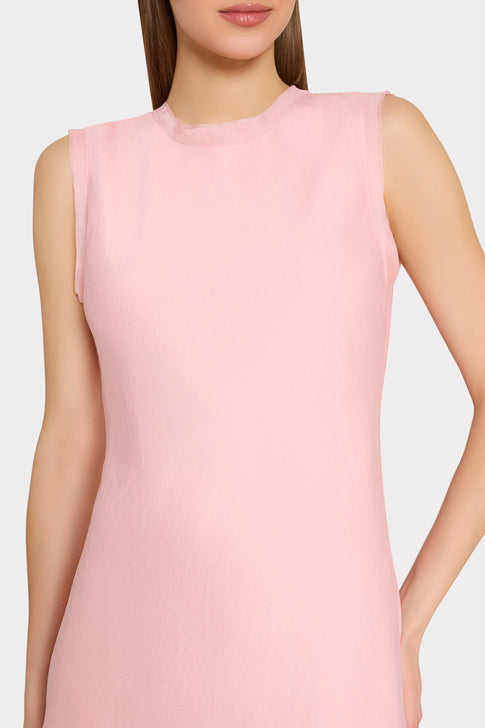 Pink Linda Midi Dress - Open Scoop Back with Tie Detail Close-Up | MILLY