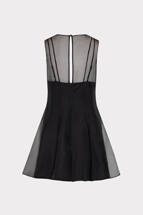 Milly Ophelia Organza Mini Dress, Black, Women's, 10