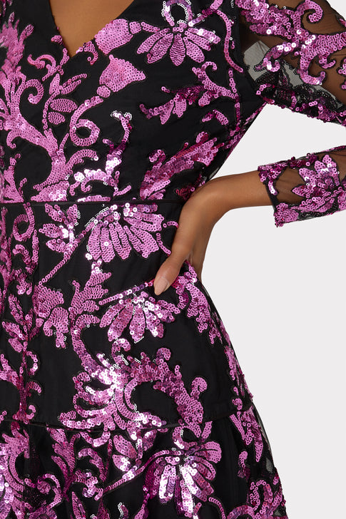Tove Tassel Paisley Sequins Dress Pink Multi Image 3 of 5