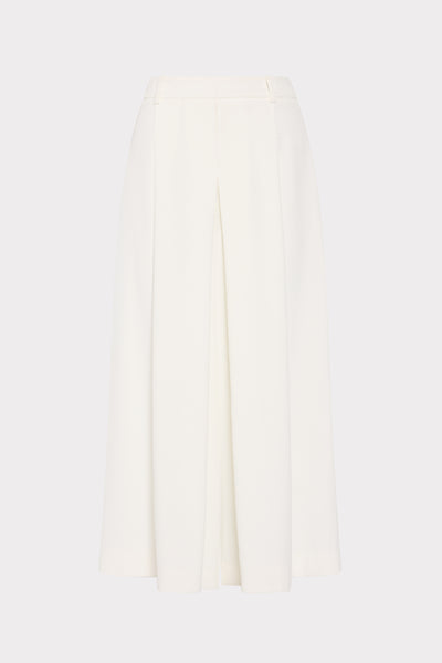 Layla Pleated Culottes in White | MILLY ENFOLD CULOTTES-PANTS 38 白
