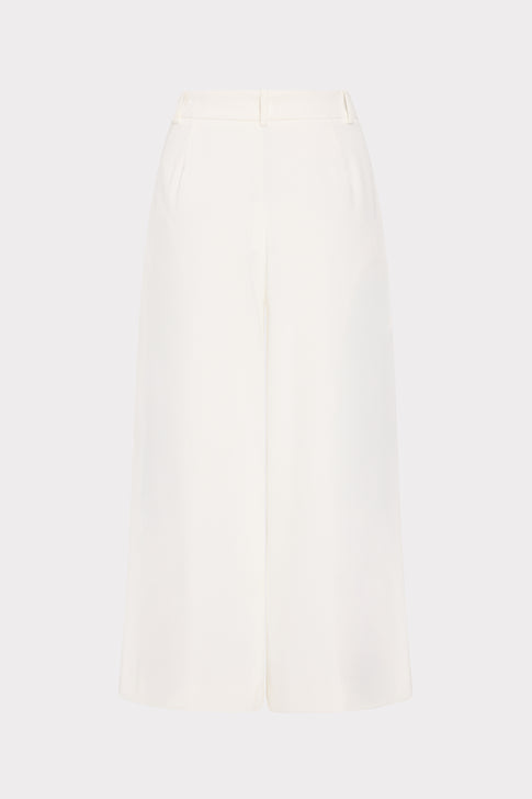 White designer pleated culottes - Back View | MILLY