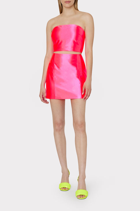 Oliviana Stretch Satin Skirt