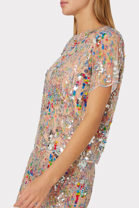 Kristina Multi Color Sequins Skirt