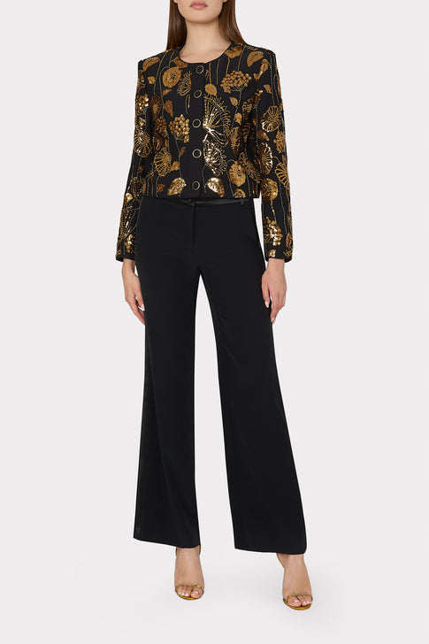 Phoebe Floral Field Embroidered Jacket Gold/Black Image 2 of 4