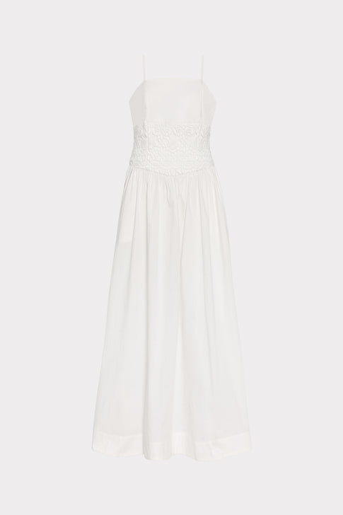Milly Women's Lou Crochet Maxi Dress - White