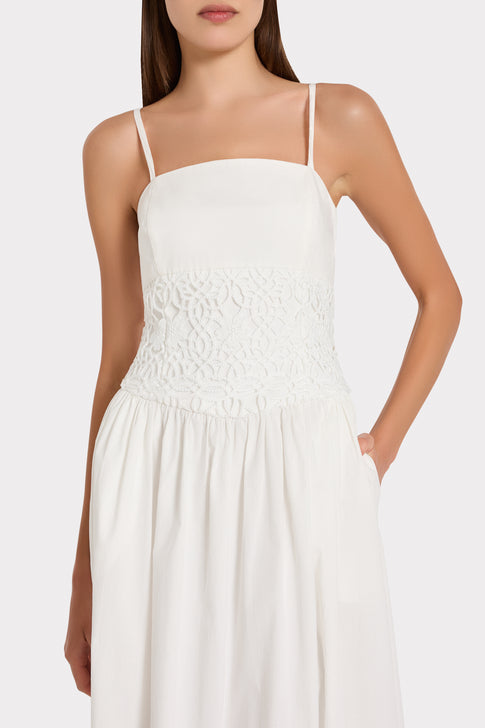 Milly Women's Lou Crochet Maxi Dress - White