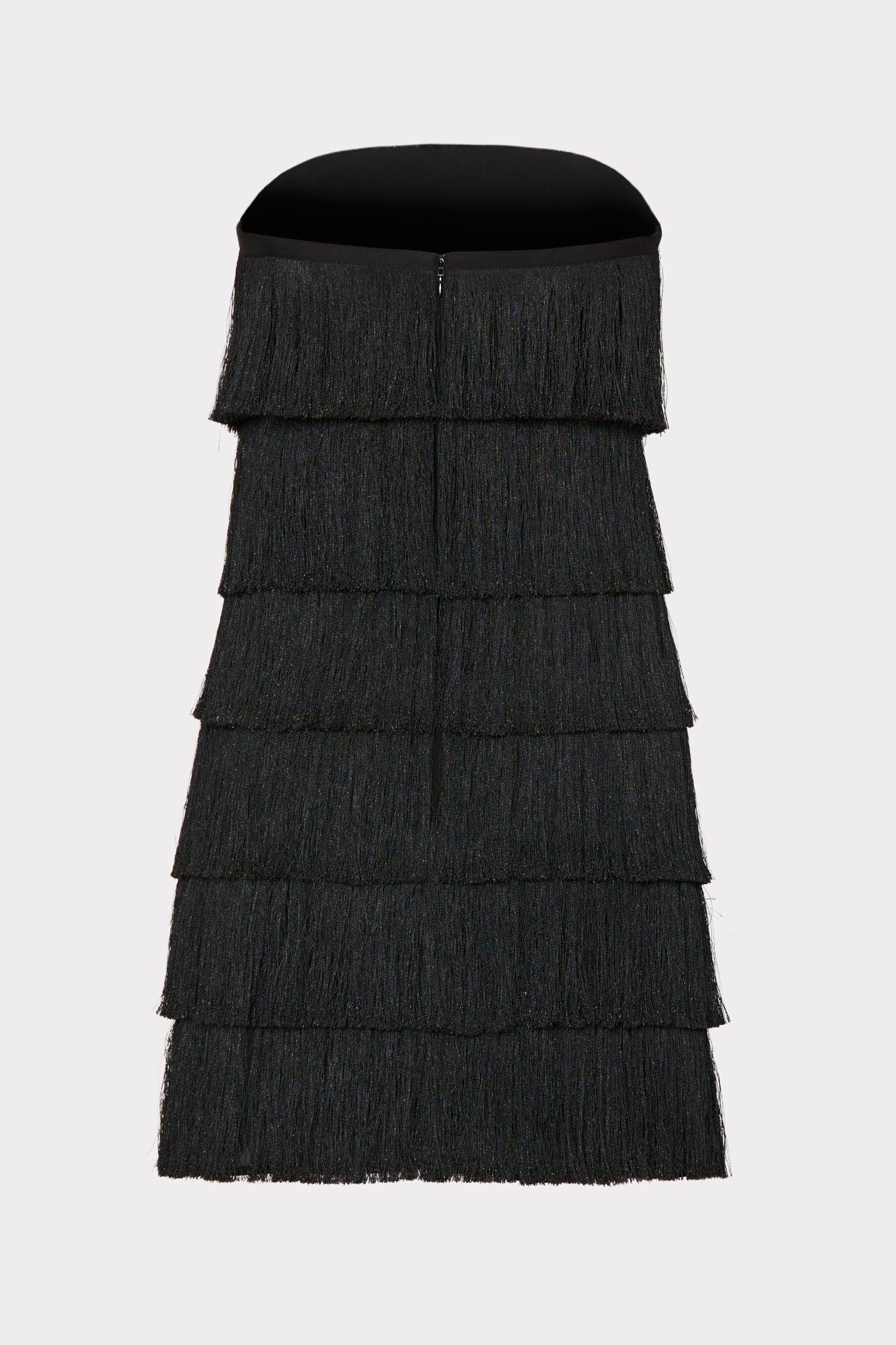 Nuoir Metallic Fringe Dress in Black Metallic | MILLY