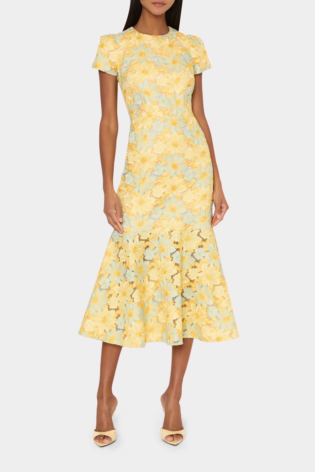 Tahlia Lace Dress in Yellow Multi | MILLY Tahlia Lace Dress in Yellow Multi | MILLY