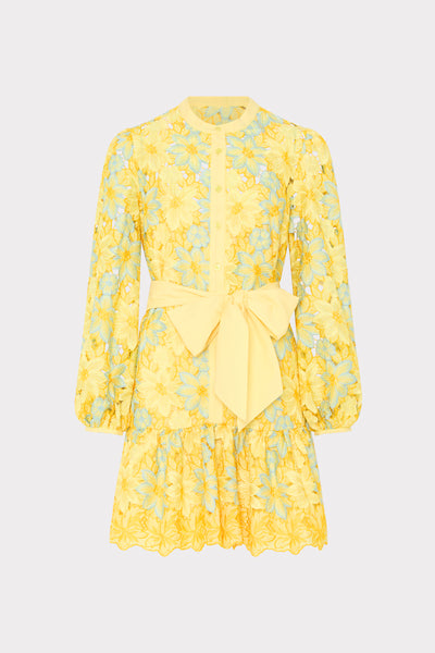 Nellie Lace Dress in Yellow Multi