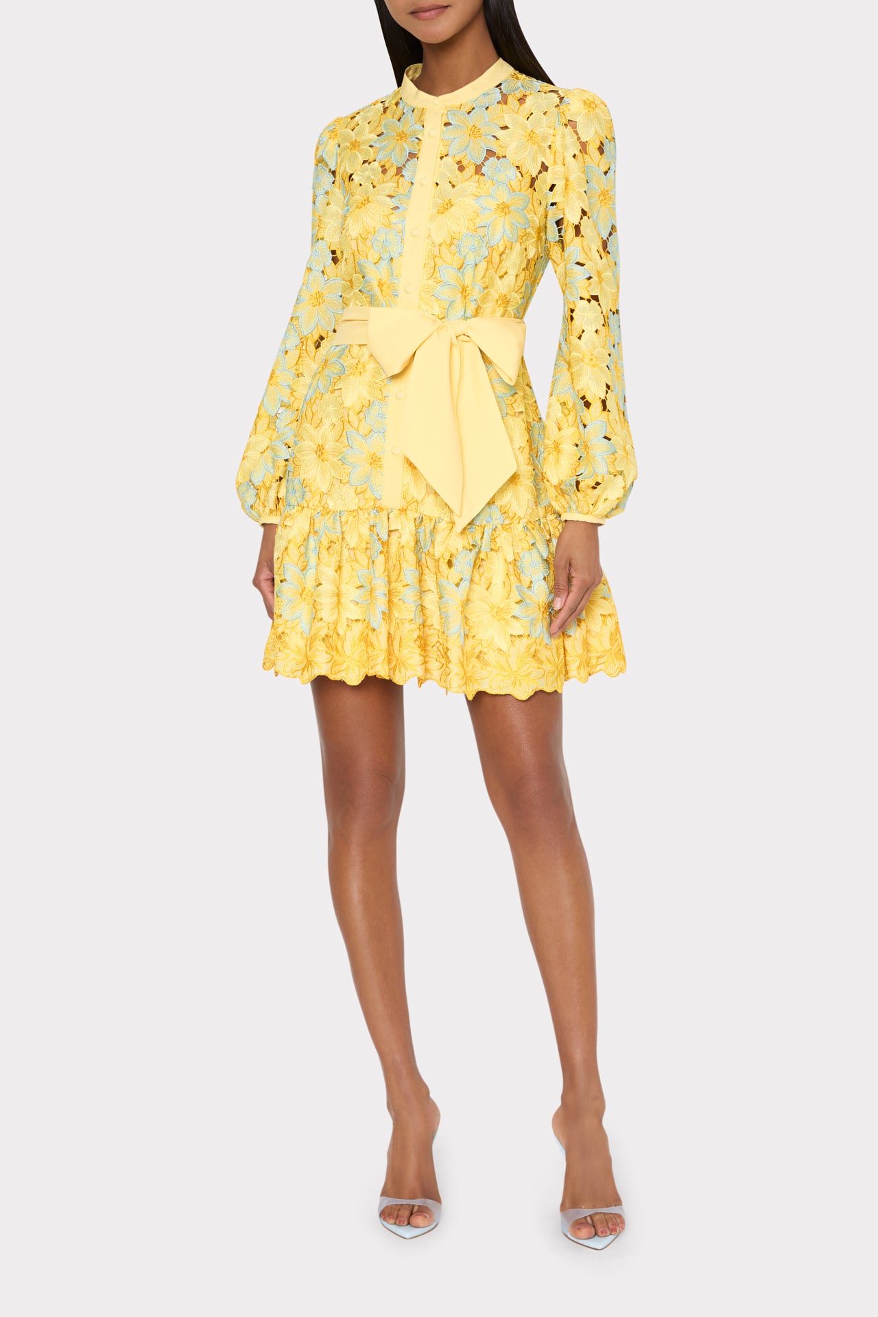 Nellie Lace Dress in Yellow Multi | MILLY Nellie Lace Dress in Yellow Multi | MILLY