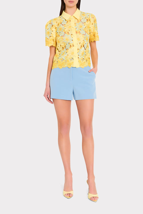Addison Lace Top in Yellow Multi | MILLY