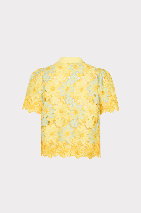 Addison Lace Top in Yellow Multi | MILLY