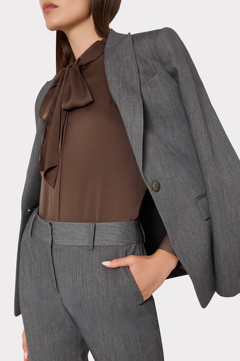 Tie Neck Silk Blouse