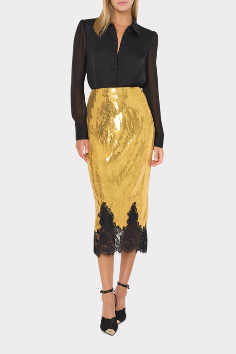 Anaya Sequin Midi Skirt