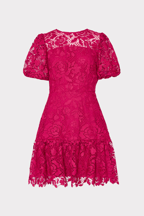 Yasmin Rose Mosaic Mini Dress Raspberry Image 1 of 4