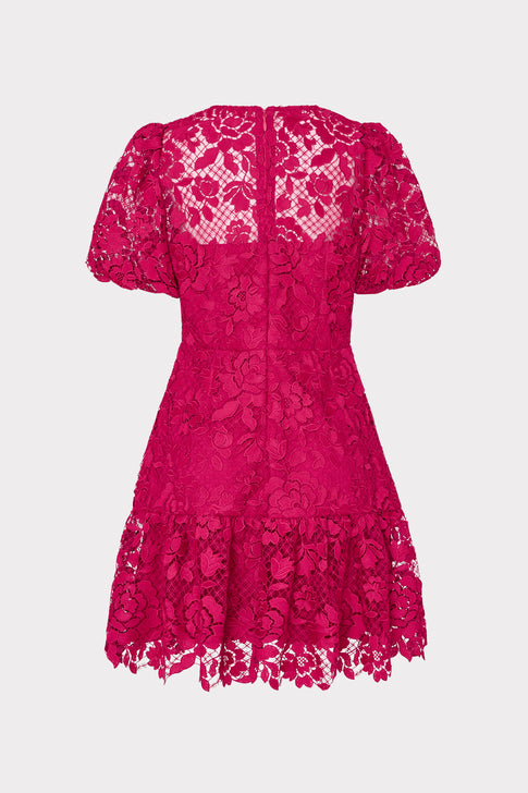 Yasmin Rose Mosaic Mini Dress Raspberry Image 4 of 4