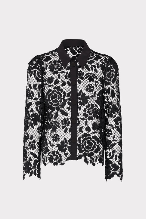 June Rose Mosaic Blouse Black Image 1 of 4