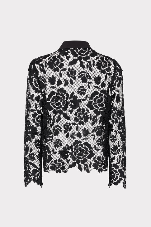 June Rose Mosaic Blouse Black Image 4 of 4