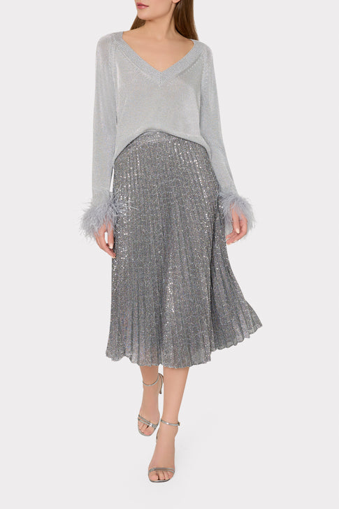 Rayla Pleated Sequins Skirt