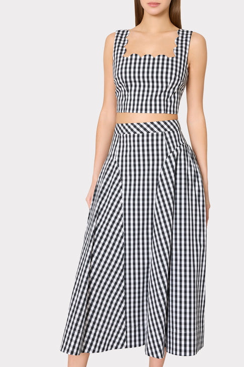Black White Gingham Two Piece Set - Front View On Model | MILLY