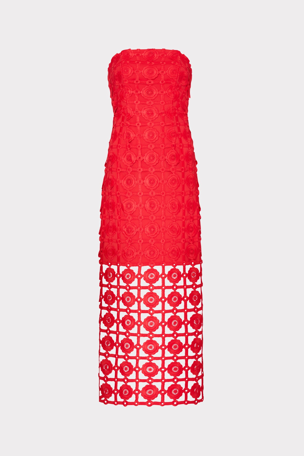 Kait Tile Lace Dress in Red|MILLY Kait Tile Lace Dress in Red|MILLY
