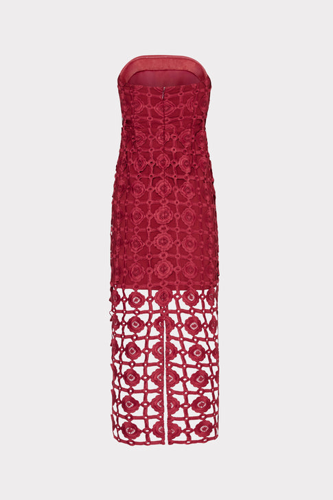 Kait Tile Lace Dress Burgundy Image 4 of 4