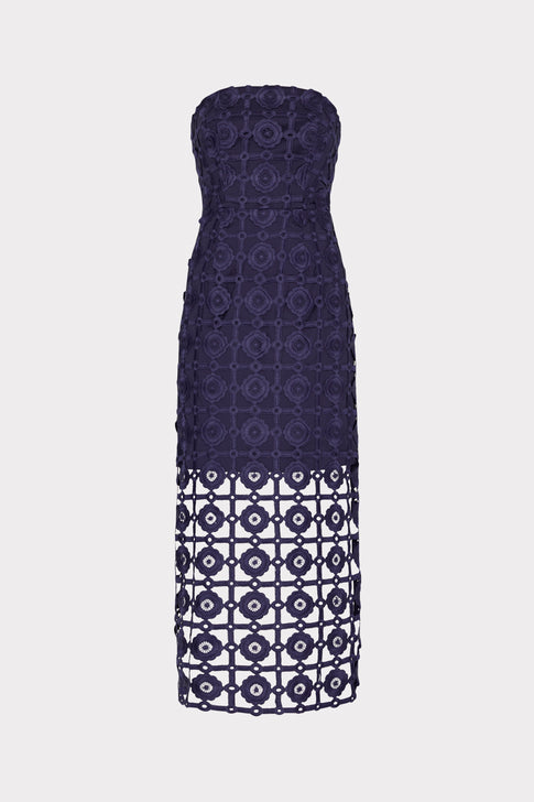 Milly Women's Kait Tile Lace Dress - Blue - Size 12