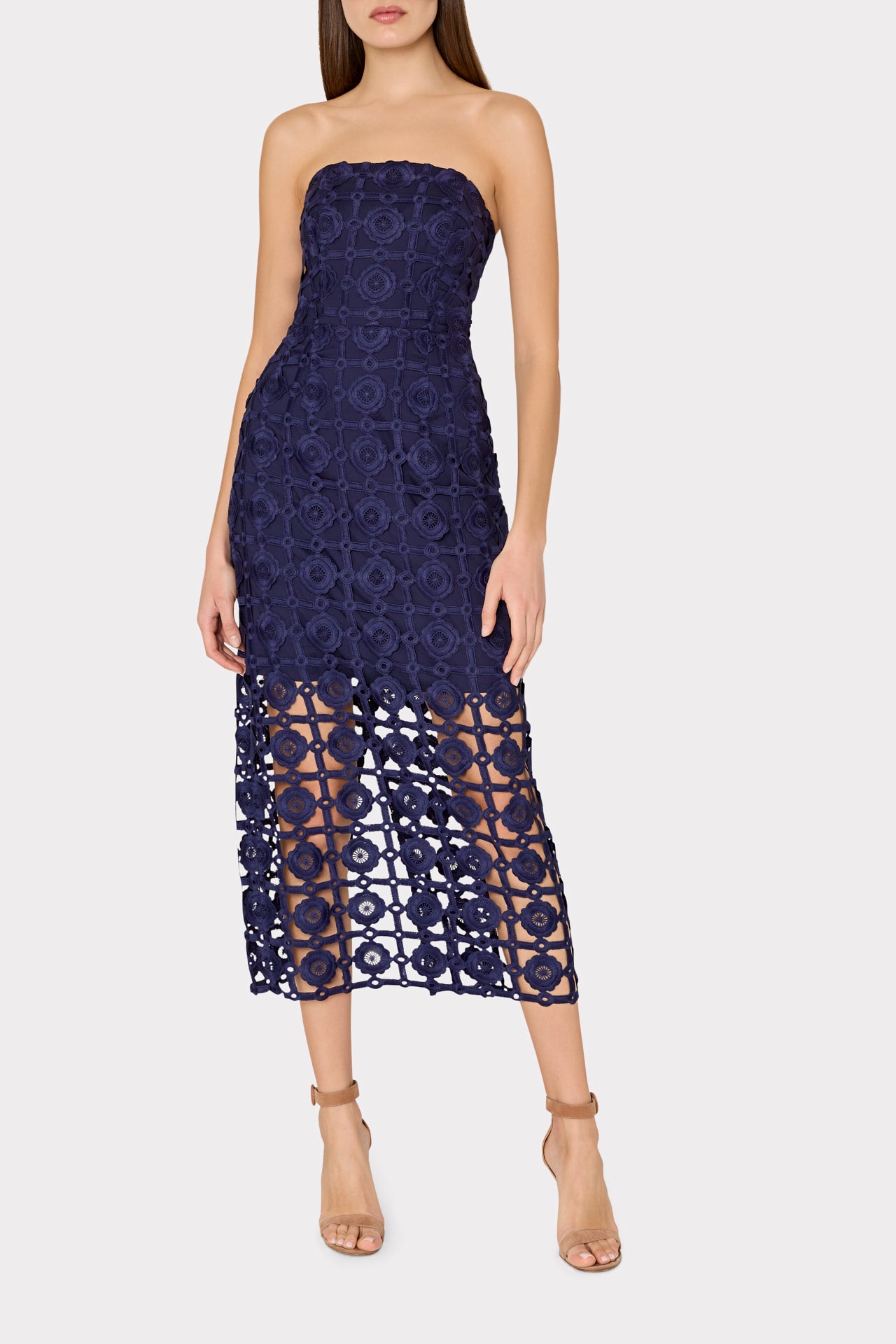 Milly Women's Kait Tile Lace Dress - Blue - Size 12