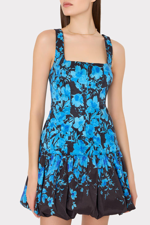 Wylma Flower Mini Dress Black/Blue Image 3 of 5