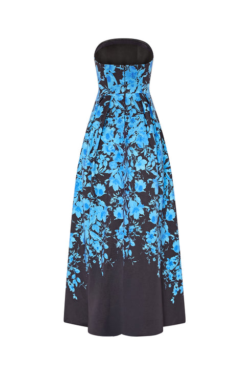 Winona Flower Strapless Gown Black/Blue Image 4 of 4
