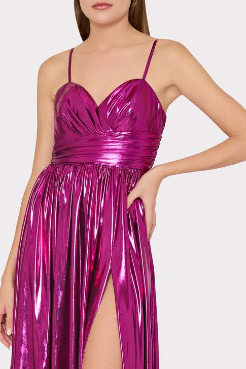 Shannon Metallic Dress Fuchsia Image 3 of 4