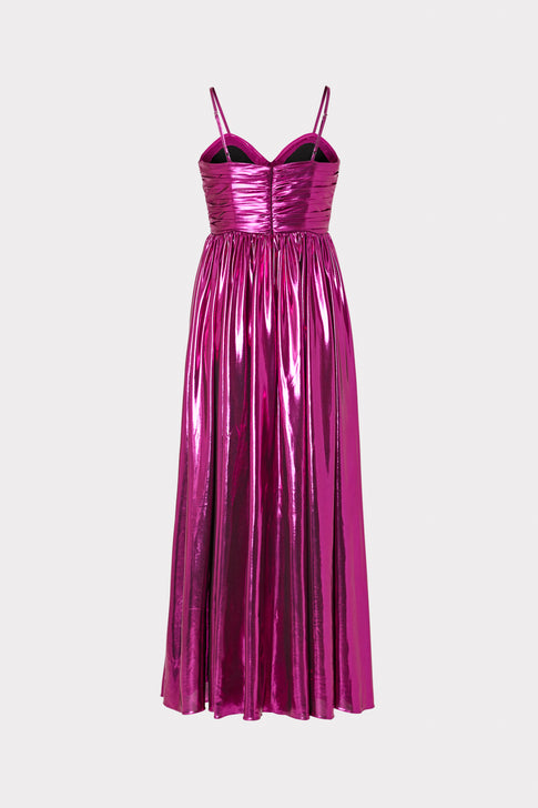 Shannon Metallic Dress Fuchsia Image 4 of 4