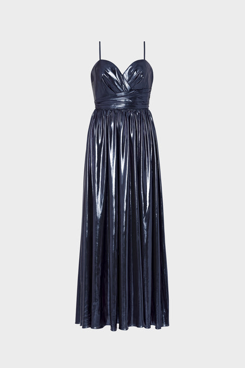 Shannon Metallic Dress Navy Image 1 of 4