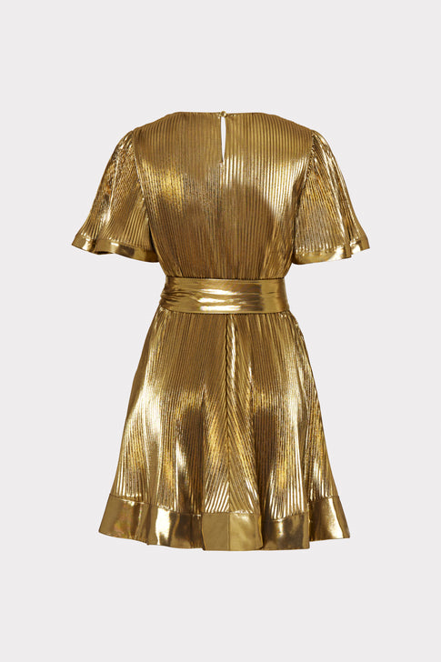 Lumi Pleated Lame Dress