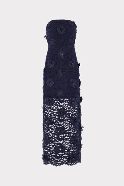 Kait Floral Sequin Dress in Navy