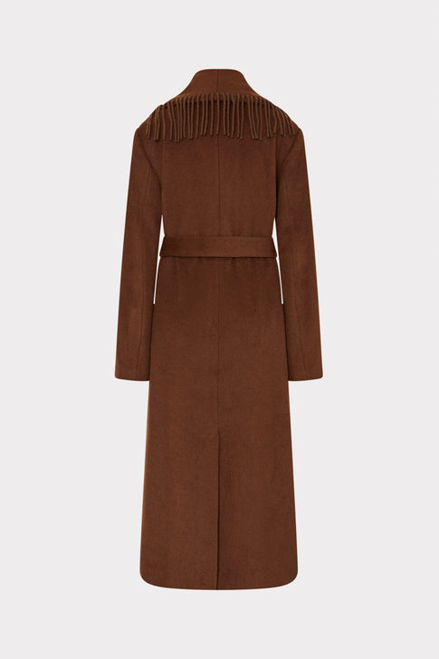 Wyatt Fringe Wool Overcoat Brown Image 7 of 7