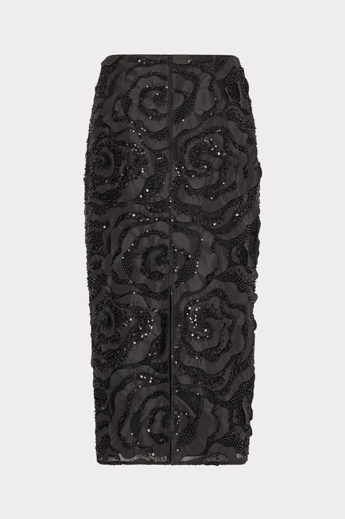 Rosemary Beaded Rosette Midi Skirt