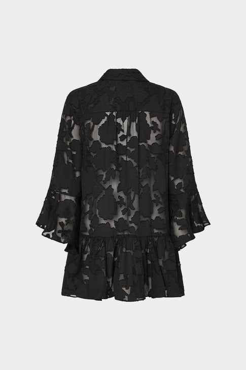 Vierra Black Rose Burnout Cover-Up Dress Black Image 4 of 4