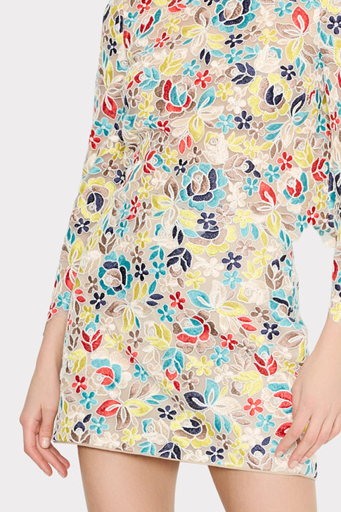 Printemps Lace Modern Mini Skirt Yellow Multi Image 3 of 4