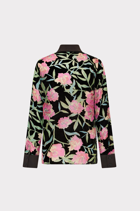 Burnout Velvet Top Black/Pink Image 4 of 4