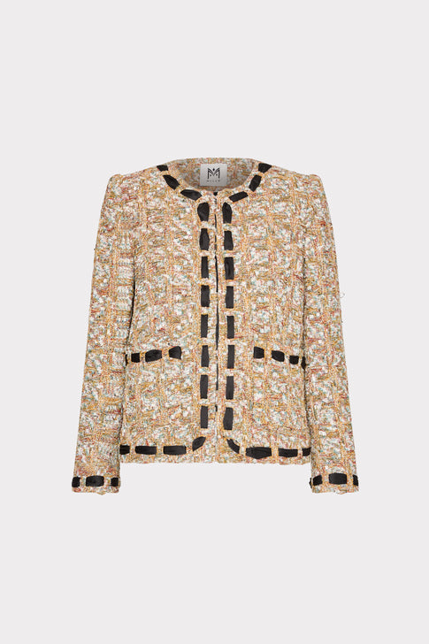 Roman Gold Tweed Ribbon Jacket Gold Multi Image 1 of 4
