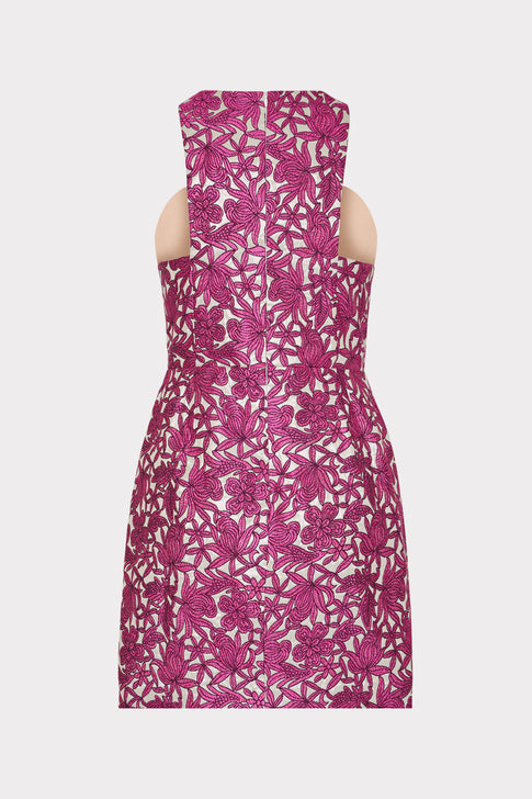 Floral Jacquard Mini Dress Pink Image 3 of 3