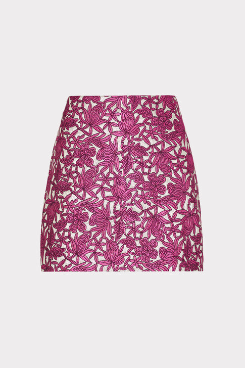 Floral Jacquard Skirt Pink Image 1 of 4