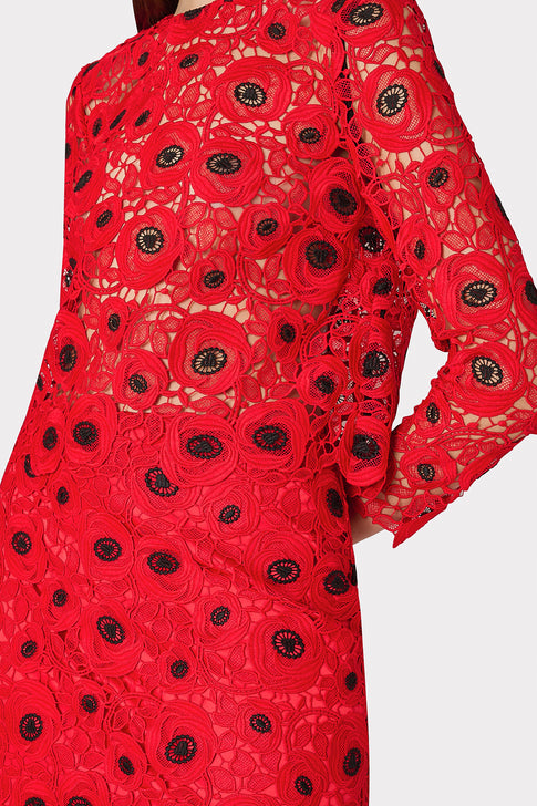 Nori Embroidered Lace Top Red/Black Image 4 of 5