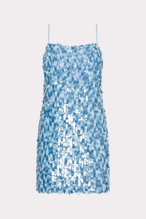 Colette Sequins Beaded Mini Dress Blue Multi Image 1 of 4
