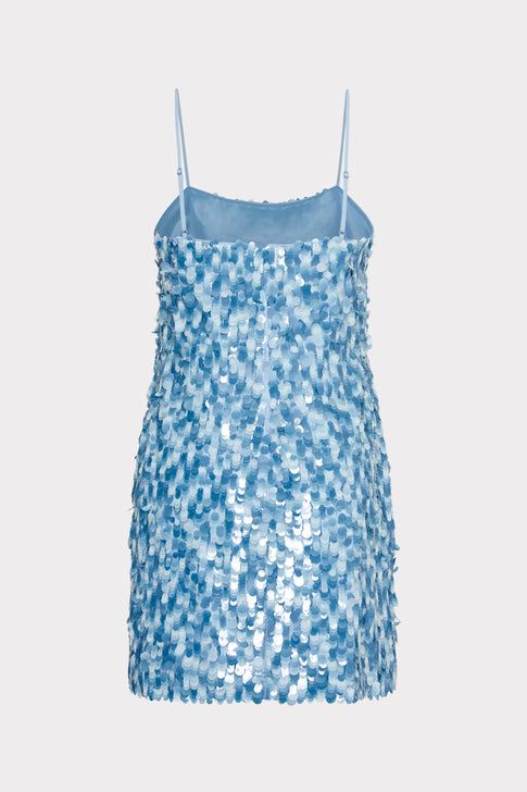 Colette Sequins Beaded Mini Dress Blue Multi Image 4 of 4