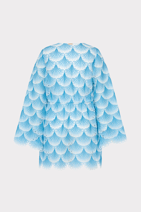 Blue Shell Pattern Lace Cover-Up - Back View | MILLY
