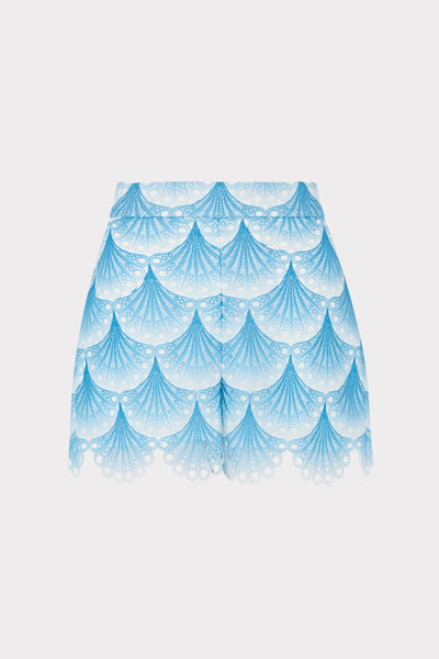 Bubble Wave Lace Shorts in Blue/White | MILLY