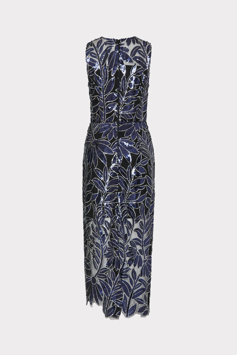 Kinsley Floral Sequins Dress Navy/Silver Image 4 of 4